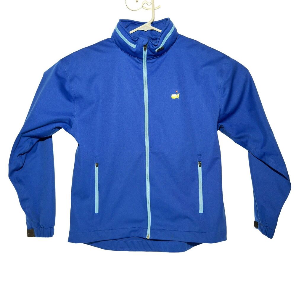 Masters Tech Augusta National Full Zip Windbreaker Men’s Small Blue Golf Jacket